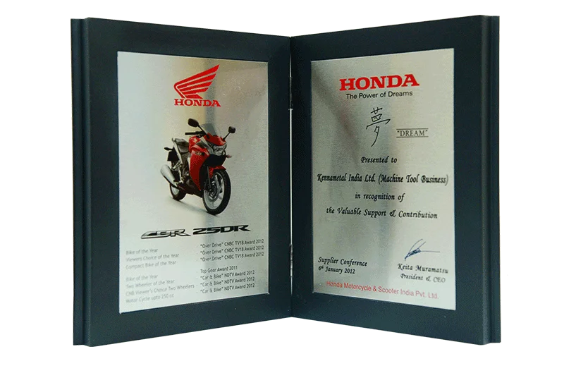 Honda Motorcycle & Scooter India Pvt Ltd: Performance Award Manufacturing Equipment 2012