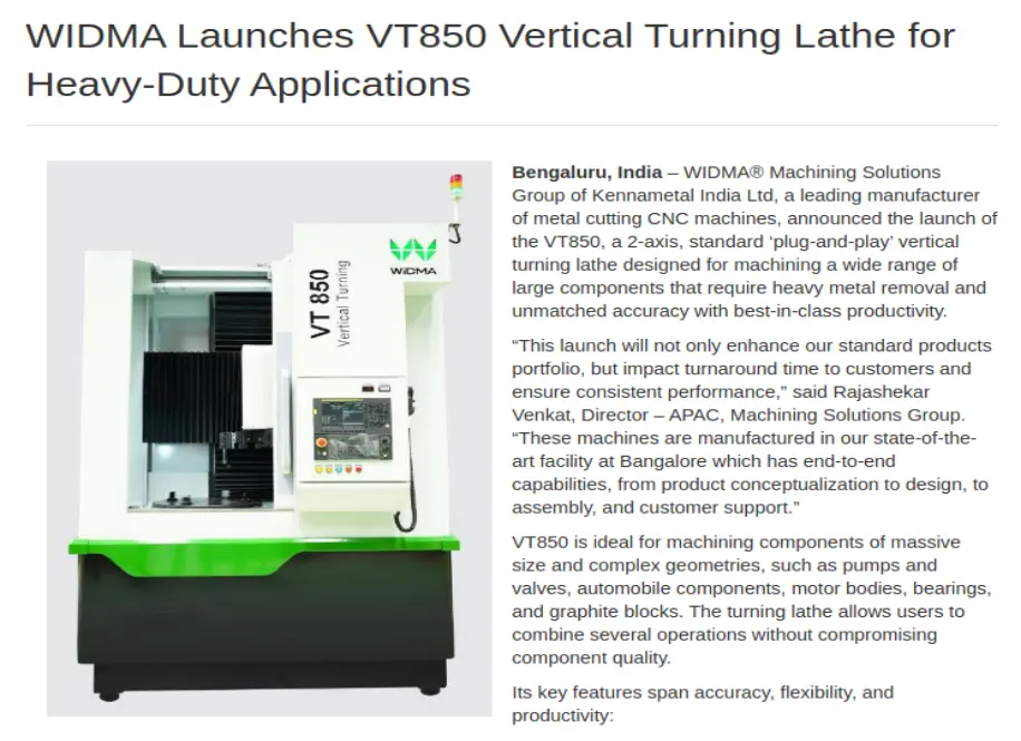 Modern Manufacturing India VTL